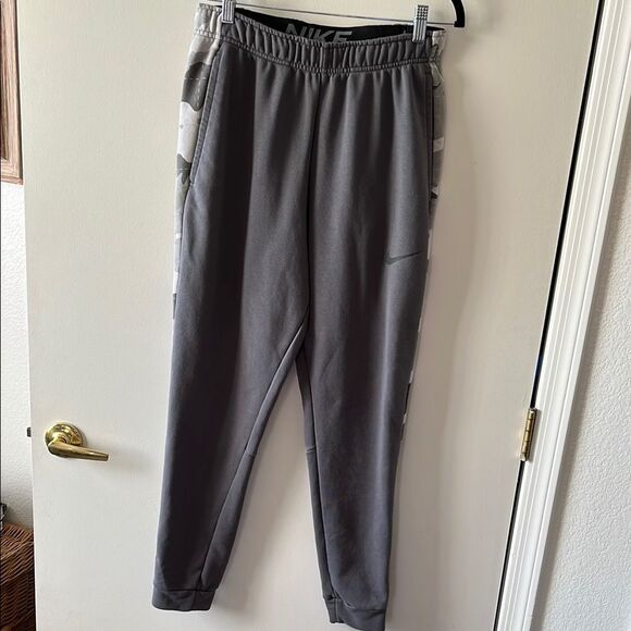 Nike Gray Sweatpants with Elastic Waistband and Tapered Legs - Picture 1 of 5